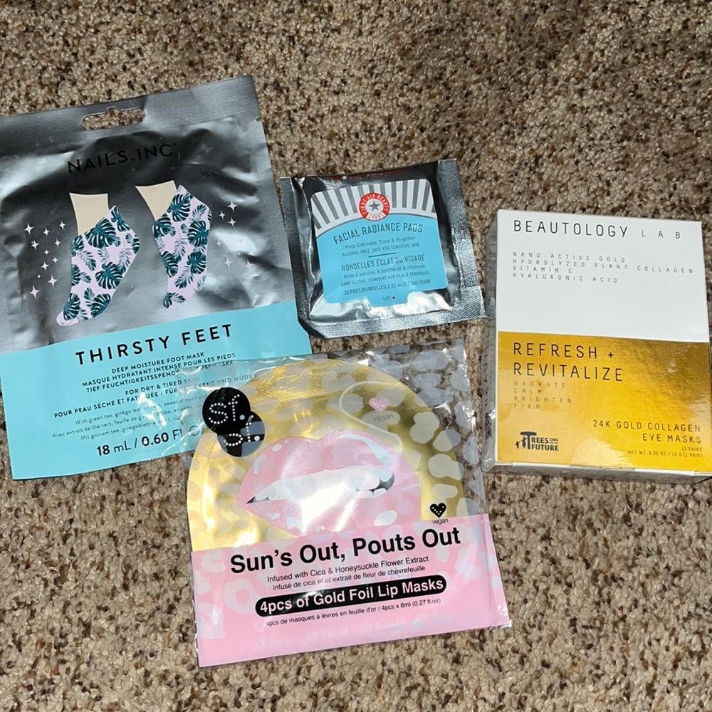 Various face and foot masks.